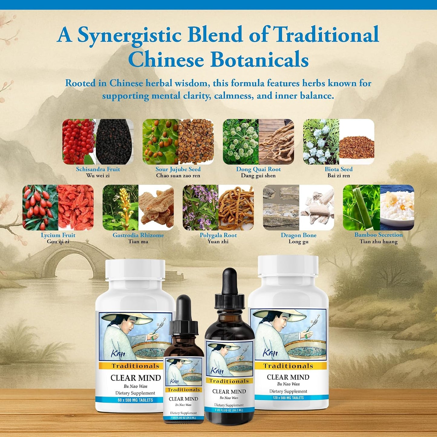 Kan Herbs Company Clear Mind Formula – Traditional Chinese Herbal Blend for Cognitive Clarity and Spirit Support, 120 Tablets - görsel 4