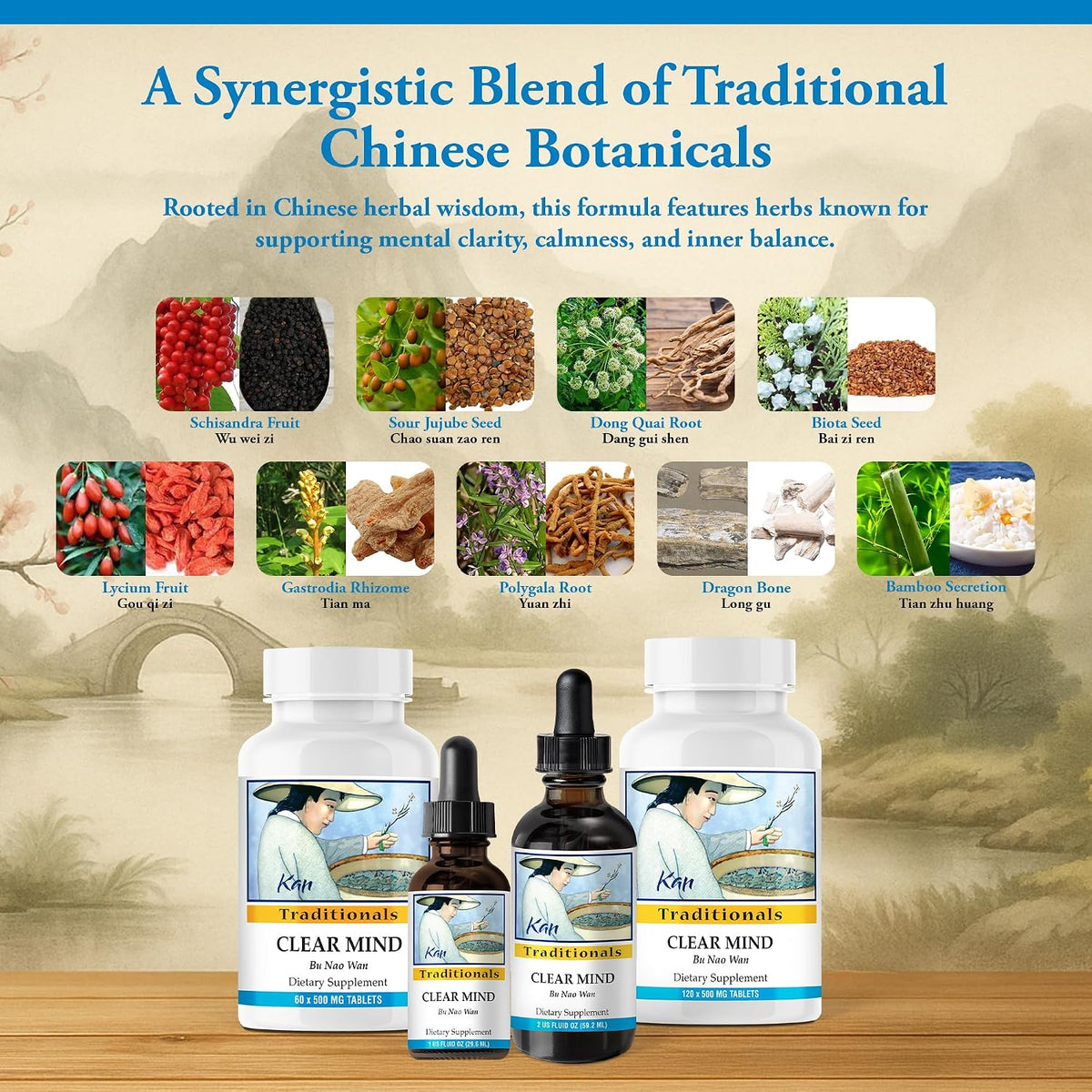 Kan Herbs Company Clear Mind Formula – Traditional Chinese Herbal Blend, 60 Tablets - görsel 4