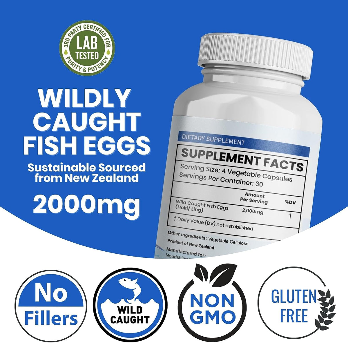 Nourishing Nutrients Wild Caught Fish Eggs 2,000mg – Omega-3 Supplement - görsel 3