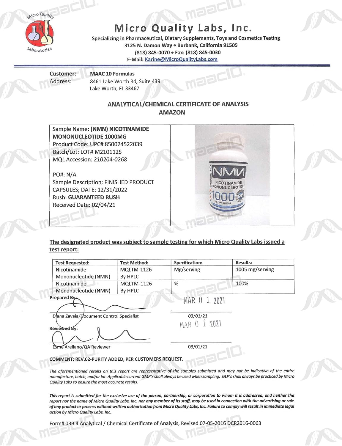 MAAC10 NMN Supplement 1000mg Pure Nicotinamide Mononucleotide - görsel 4
