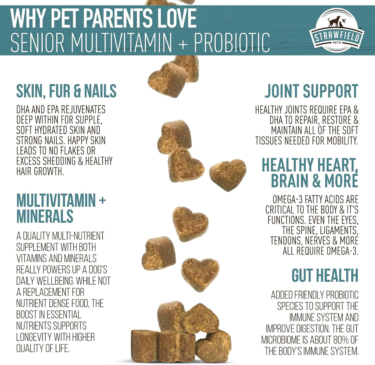 Senior Multivitamin + Probiotics for Dogs with Milk Thistle Joint Support Supplement - Bacon Flavour, 120 Soft Chews - görsel 5