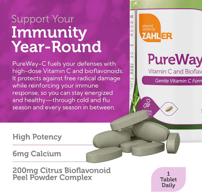 Zahler Vitamin C 1000mg Tablets with Bioflavonoids - High Potency, Gentle on the Stomach, Gluten-free - 90 Tablets
