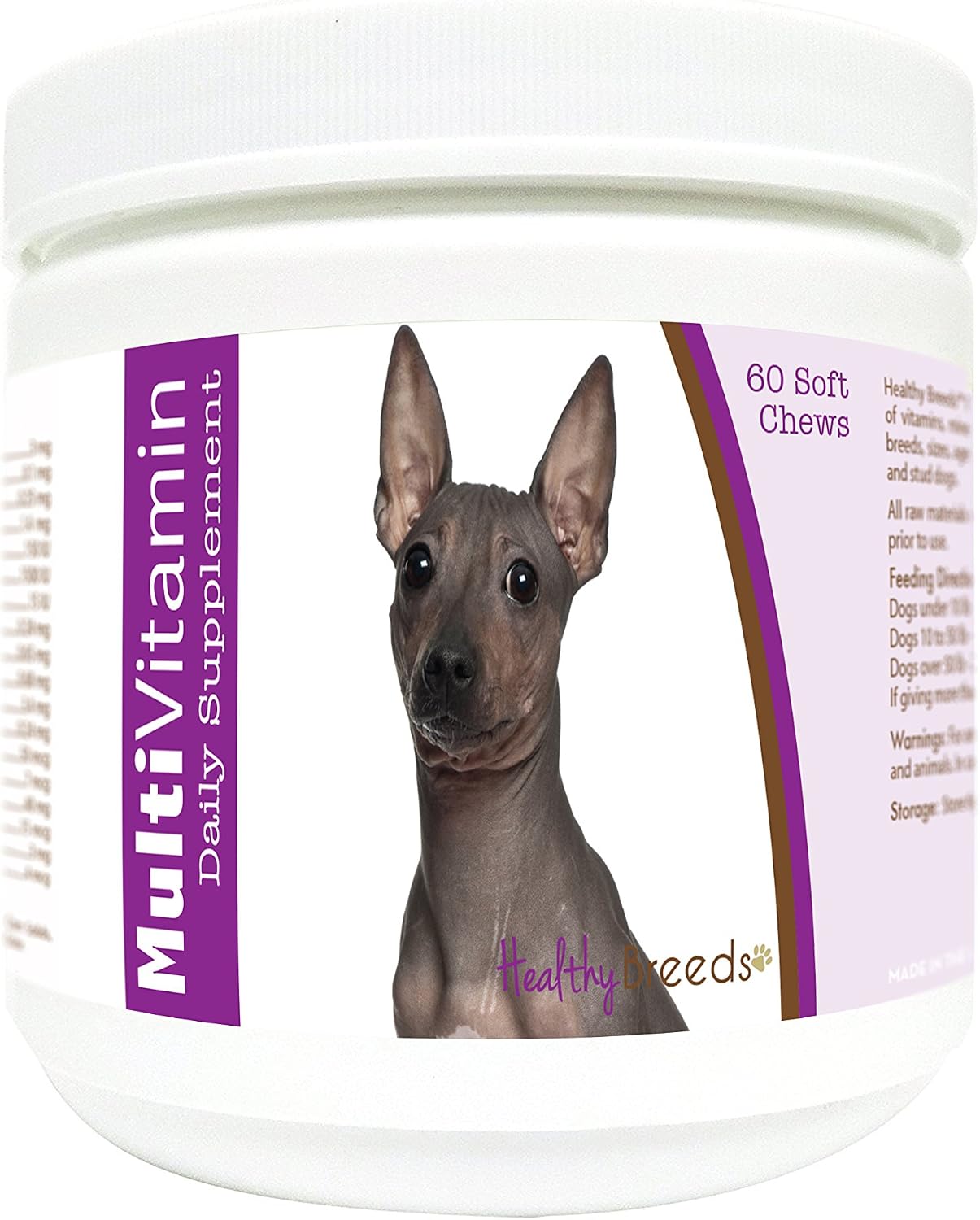 Healthy Breeds American Hairless Terrier Multivitamin Soft Chews (60 Count) - görsel 1