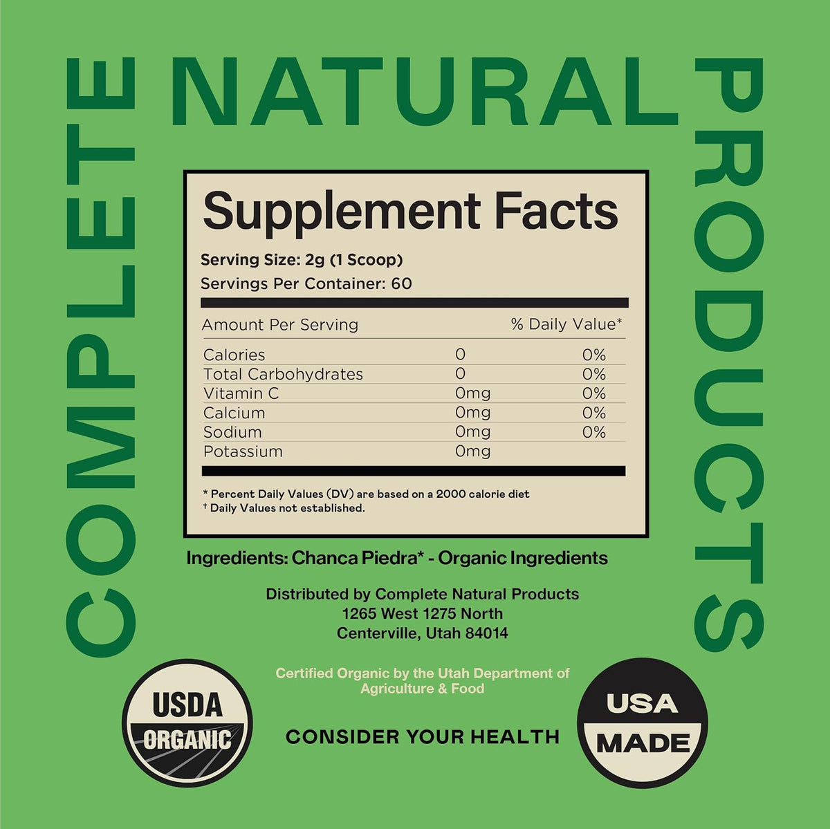 Complete Natural Products Chanca Piedra Organic Powder - Kidney and Gallbladder Support (227 g) - görsel 4