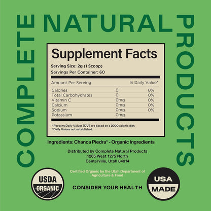 Complete Natural Products Chanca Piedra Organic Powder - Kidney and Gallbladder Support (227 g)