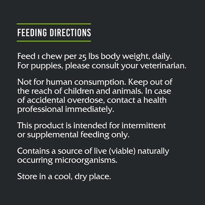 FIDELIS Probiotic Plus+ Pet Probiotics for Dogs, Digestive Gut Health, Yeast, Itchy Skin/Ears, Paw Licking, Safe Dog Treat Supplement for Pets, Adult, Big & Small, Made in USA, Duck Flavour, 120 Chews
