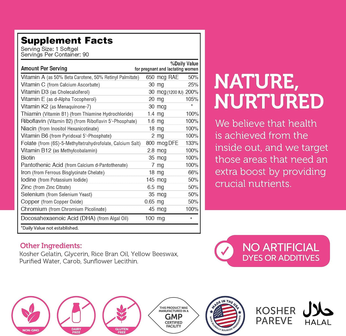 Zahler Mighty Mini – Easy-to-Swallow Prenatal Vitamin with Methylfolate, DHA & Advanced Nutrition – 90 Softgels - görsel 6
