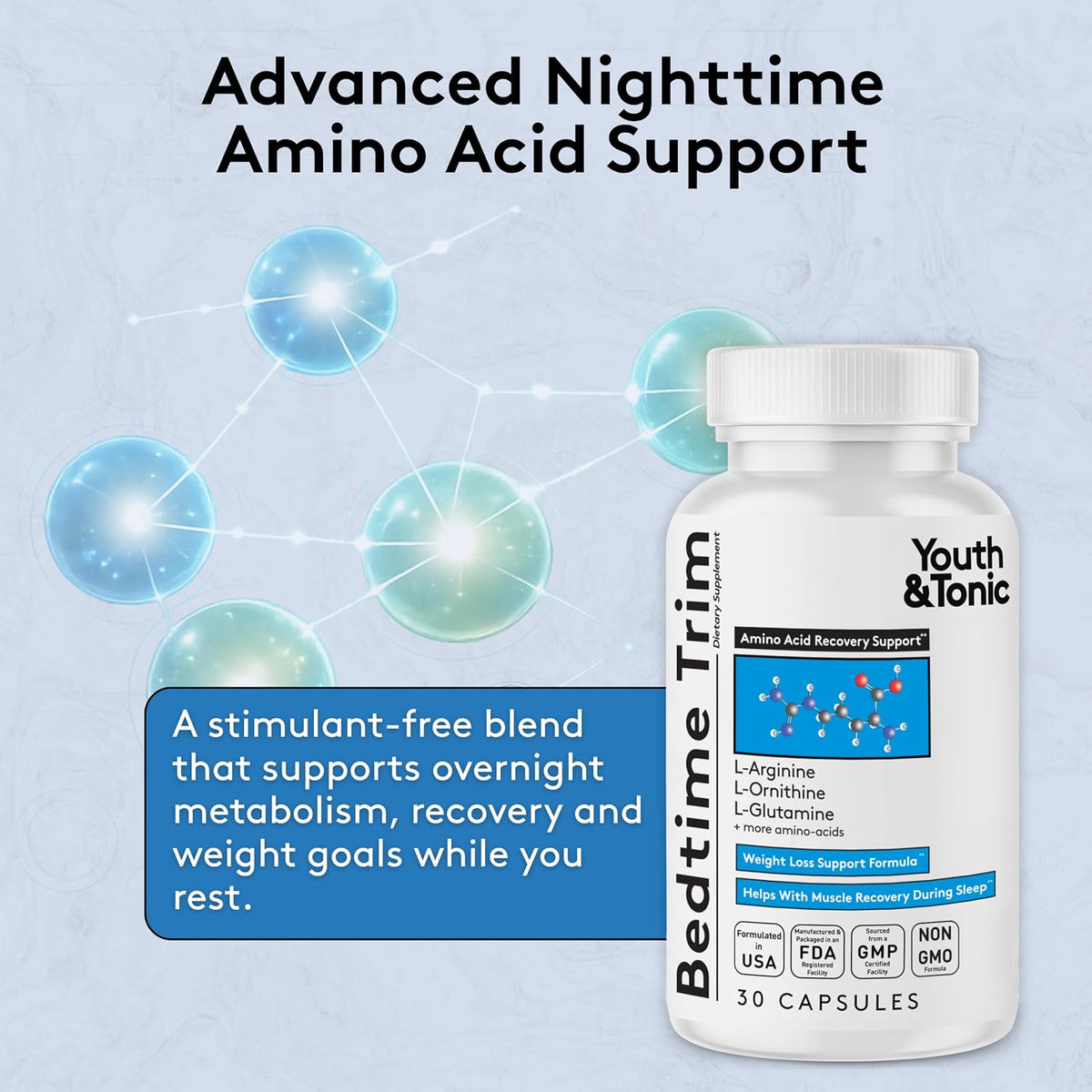 Youth & Tonic Bedtime Trim Weight Loss Capsules – Night-time Metabolism Support (30 Capsules) - görsel 3