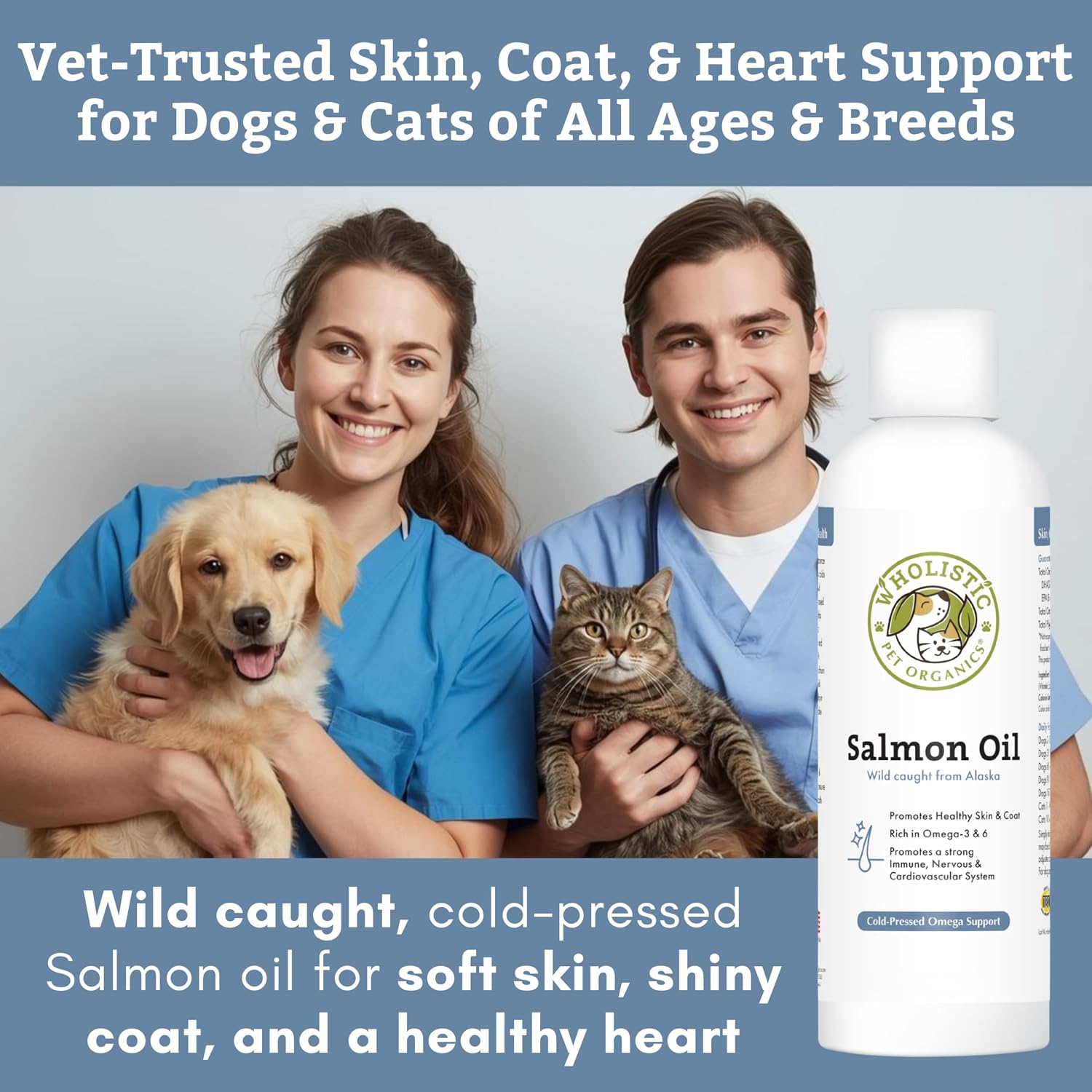 Wholistic Pet Organics Wild Alaskan Salmon Oil for Dogs and Cats – Omega-3 Fish Oil Supplement – 4 oz (118 ml) - görsel 5