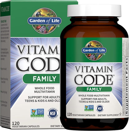 Garden of Life Vitamin Code Family Multi - 120 Vegetarian Capsules, Whole Food Vitamins with Probiotics