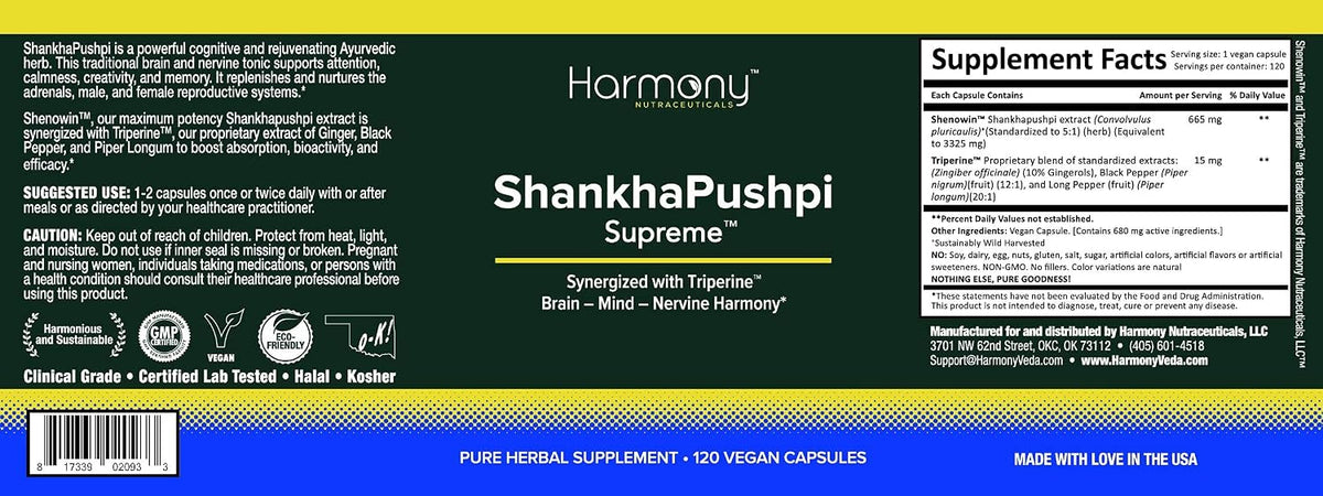 ShankhPushpi Supreme – Ayurvedic Brain and Mind Support – 120 Vegan Capsules - görsel 5