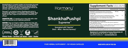 ShankhPushpi Supreme – Ayurvedic Brain and Mind Support – 120 Vegan Capsules