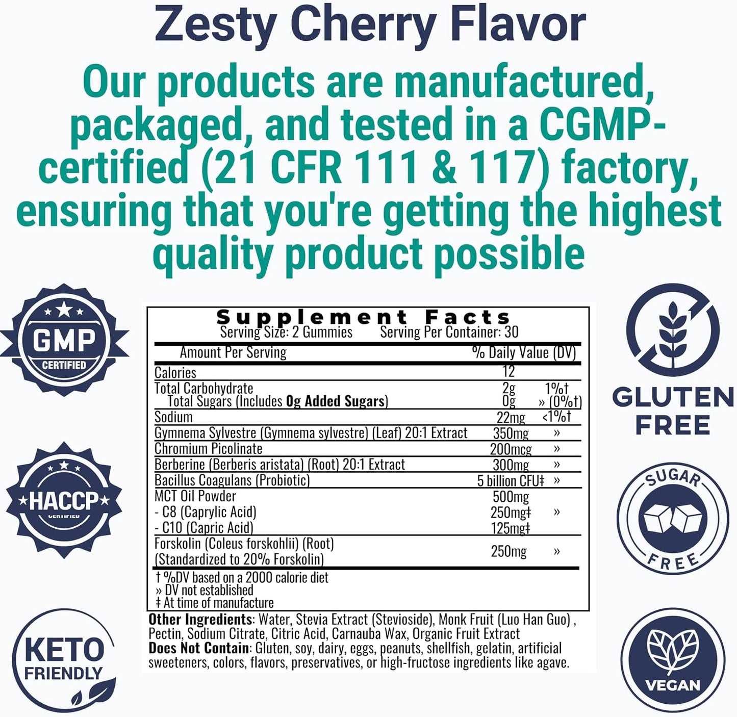 SHIZAM C8 & C10 MCT Oil, Gymnema Sylvestre, Chromium Picolinate, Probiotic & Berberine Gummies - görsel 8