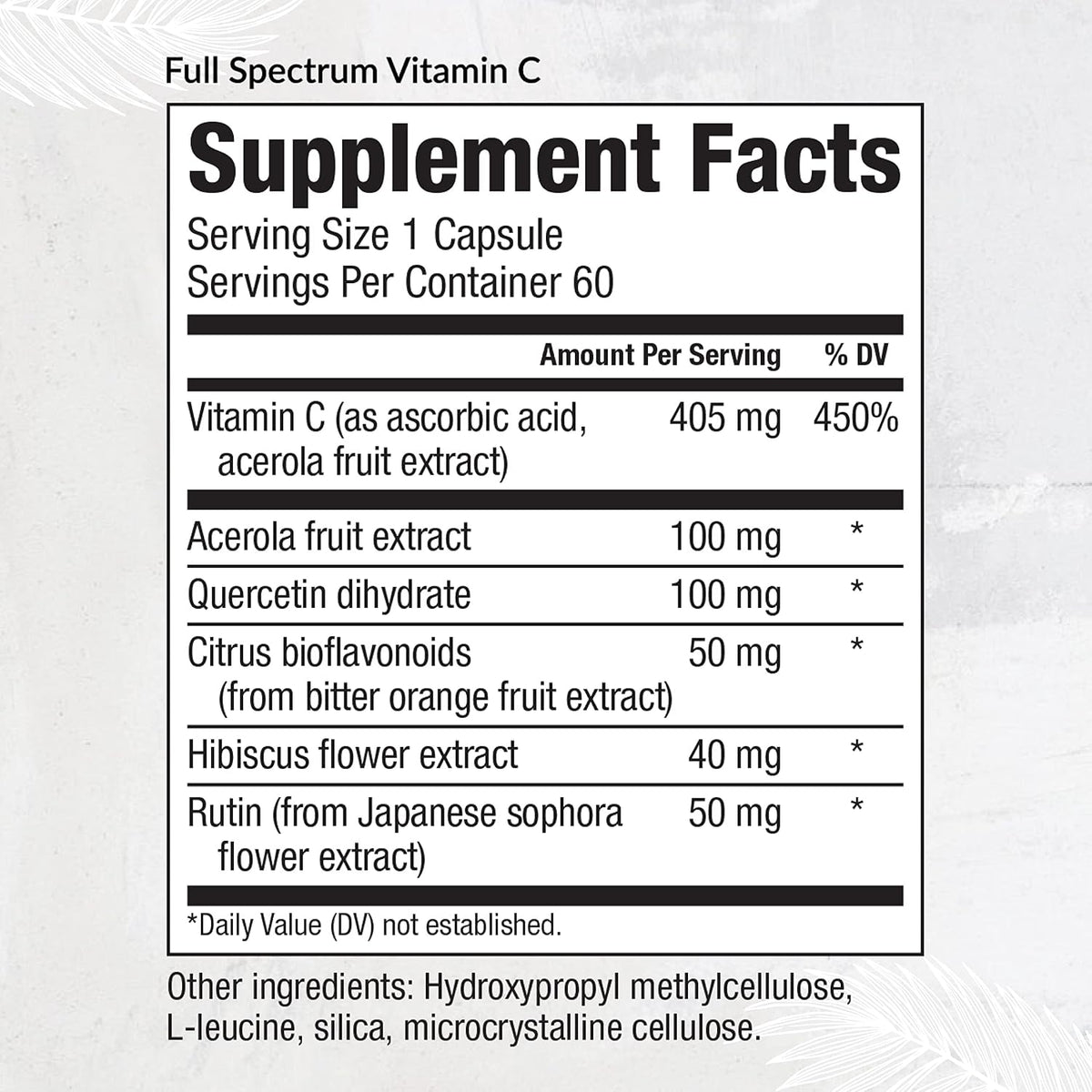 EquiLife Full Spectrum Vitamin C with Quercetin & Bioflavonoids - Antioxidant Formula to Support Immune Function and Collagen Formation - Gluten-free, Non GMO, 60 Capsules - görsel 2