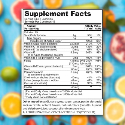 Zaytun Kids Multivitamin Gummies – Halal, Vegetarian, Natural Fruit Flavours