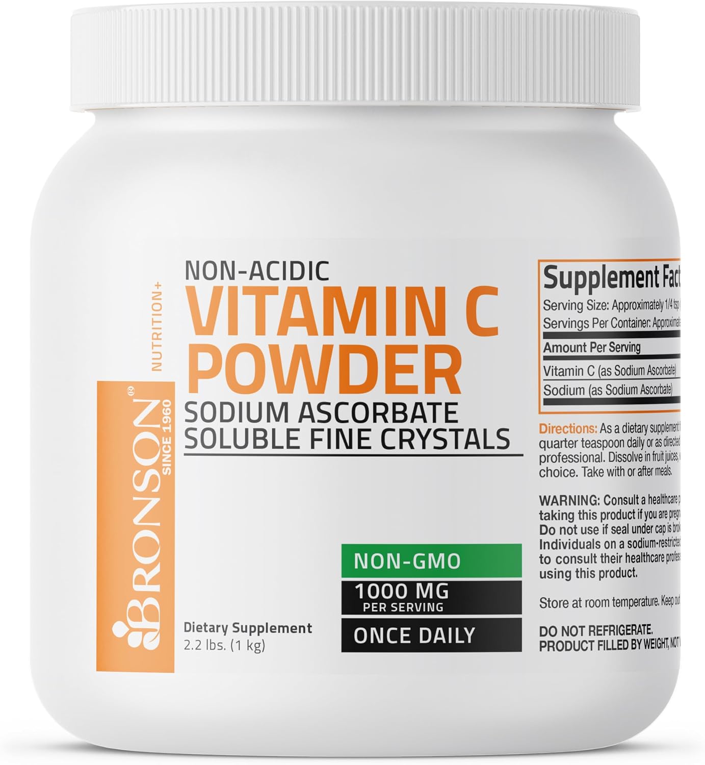 Bronson Non Acidic Vitamin C Powder – Sodium Ascorbate, Non-GMO, 1 kg - görsel 5