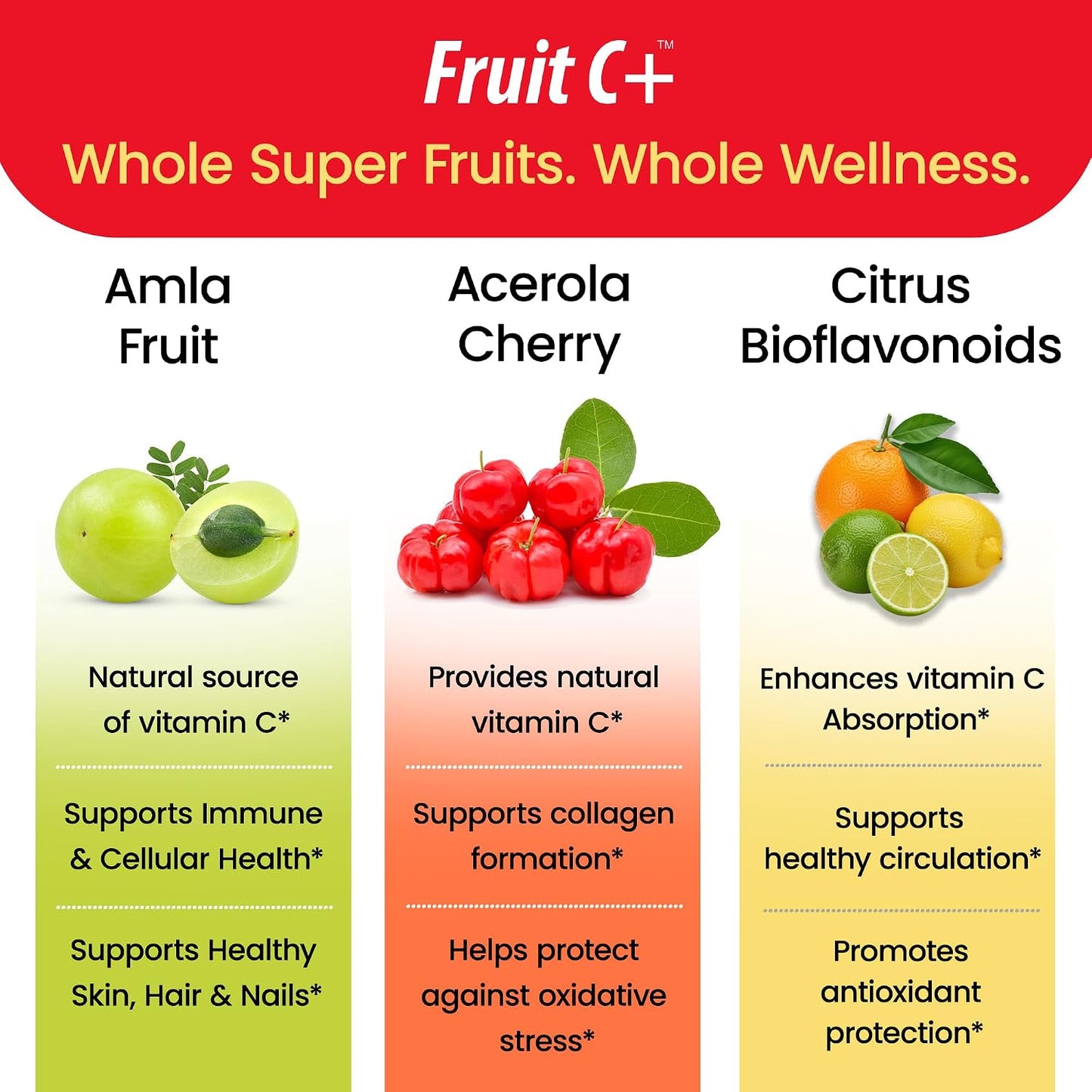 Organic Veda Super Fruits Vitamin C Food Supplement - Amla Fruit & Acerola Vitamin C Capsules with Bioflavonoids for Daily Immune System Support - Organic Whole Food Fruit C+ Antioxidant Complex, 120 Vegan Capsules - görsel 5