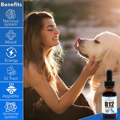 Liquid Vitamin B12 for Dogs and Cats – Vet-Formulated Methylcobalamin – Energy, Appetite & Mood Support