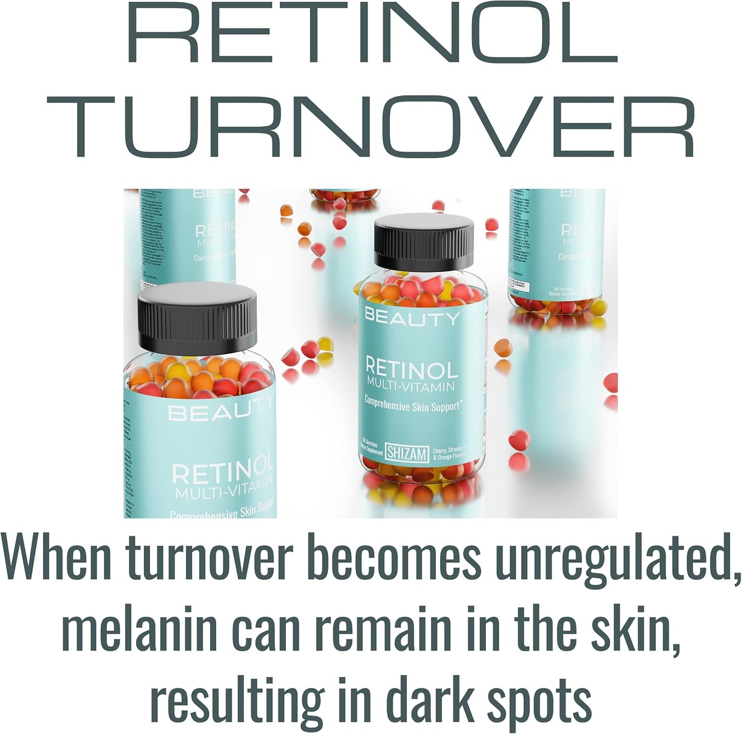 SHIZAM Retinol Vitamin A Gummies for Clear Complexion & Glowing Skin - görsel 3
