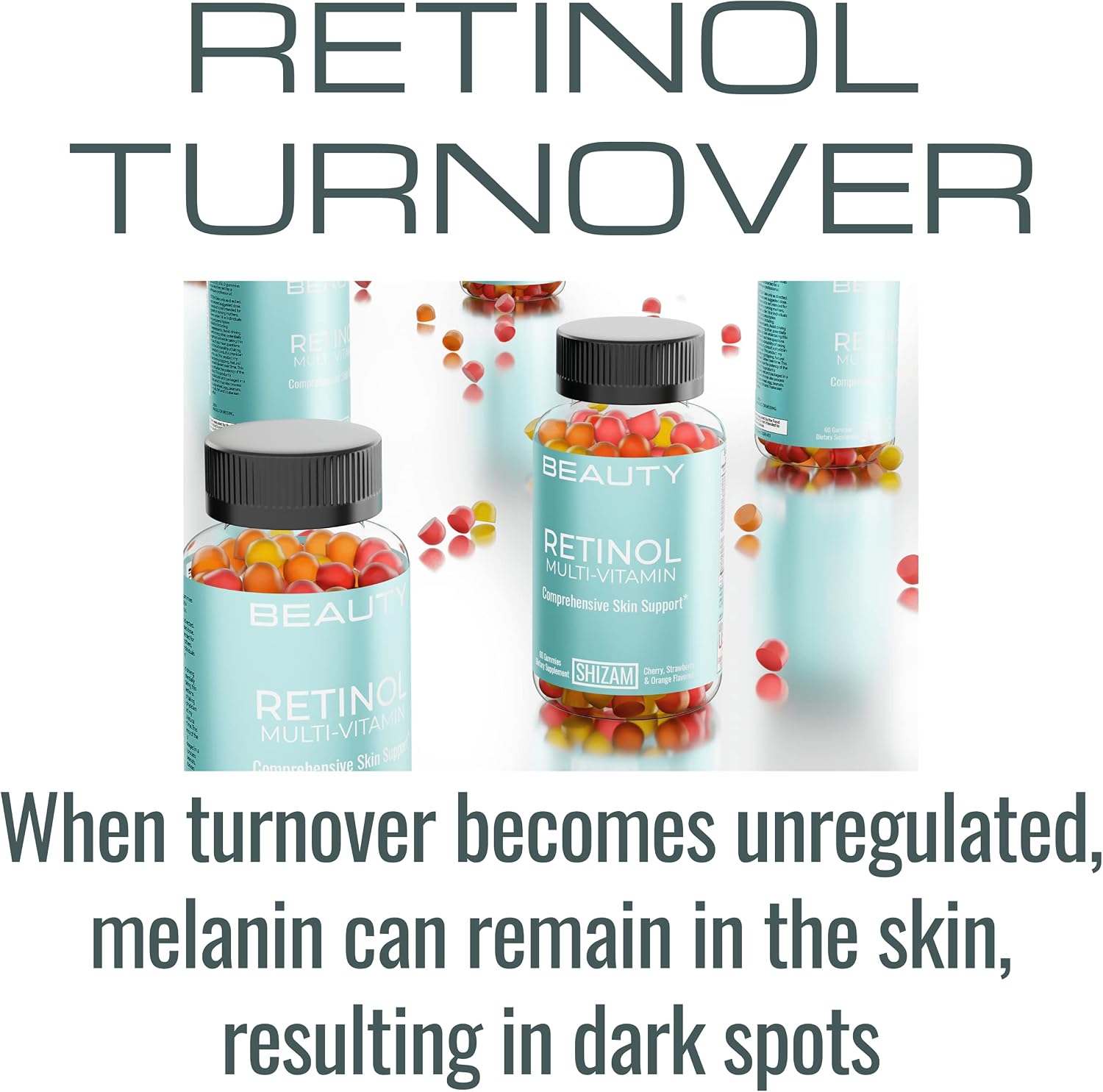 SHIZAM Retinol Vitamin A Gummies for Clear Complexion & Glowing Skin - görsel 3