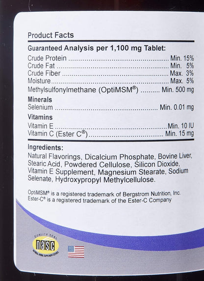 Kala Health COMFORT Antioxidant Supplement for Dogs, 100 Count, Immune Support and Helps Reduce Skin Allergies, Contains: MSM, Superoxide Dismutase, Selenium and Vitamin C & E, Made in The USA