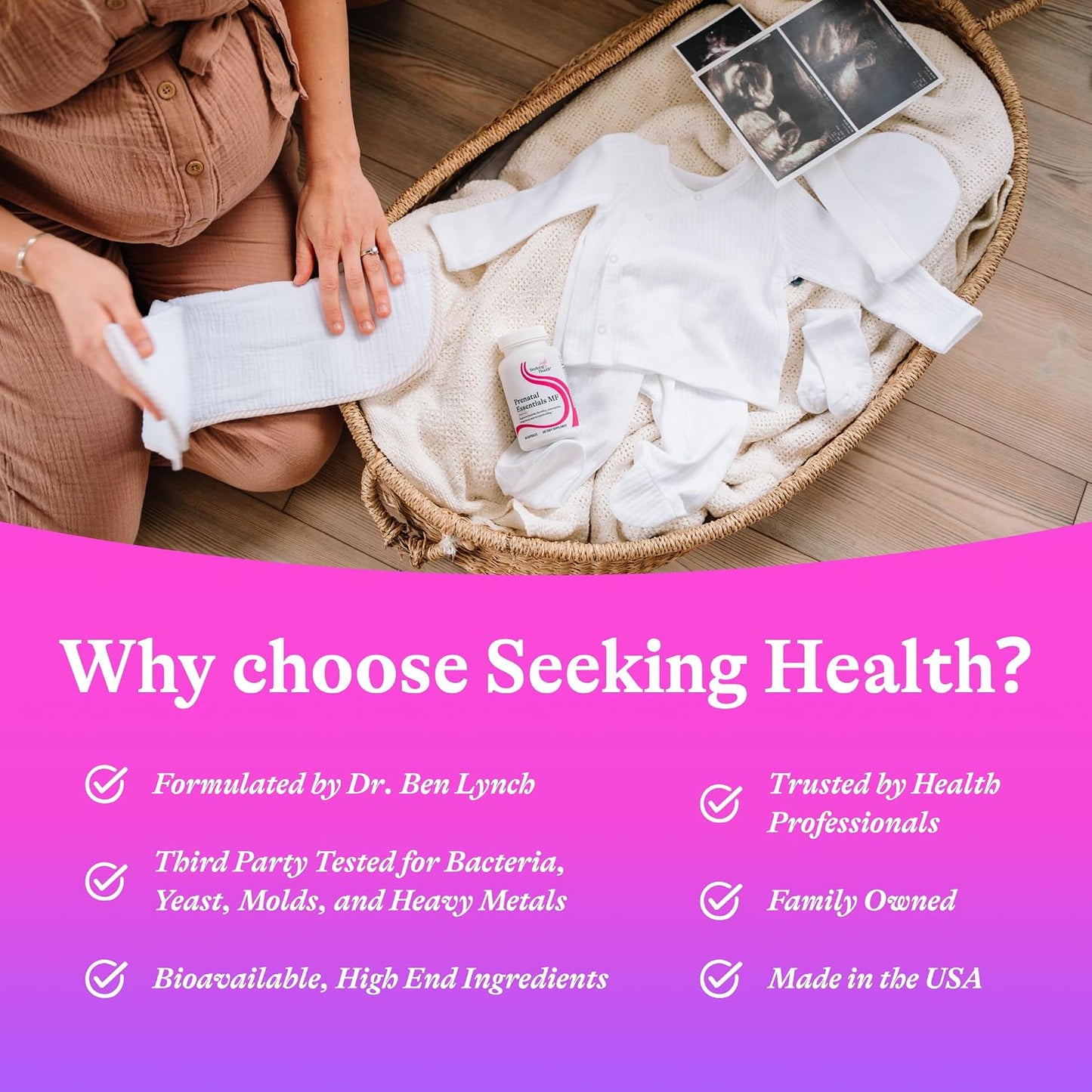 Seeking Health Prenatal Essentials MF - Methyl-Free Prenatal Vitamins with D3, K2, Zinc, and B12 - 60 Vegetarian Capsules - görsel 6