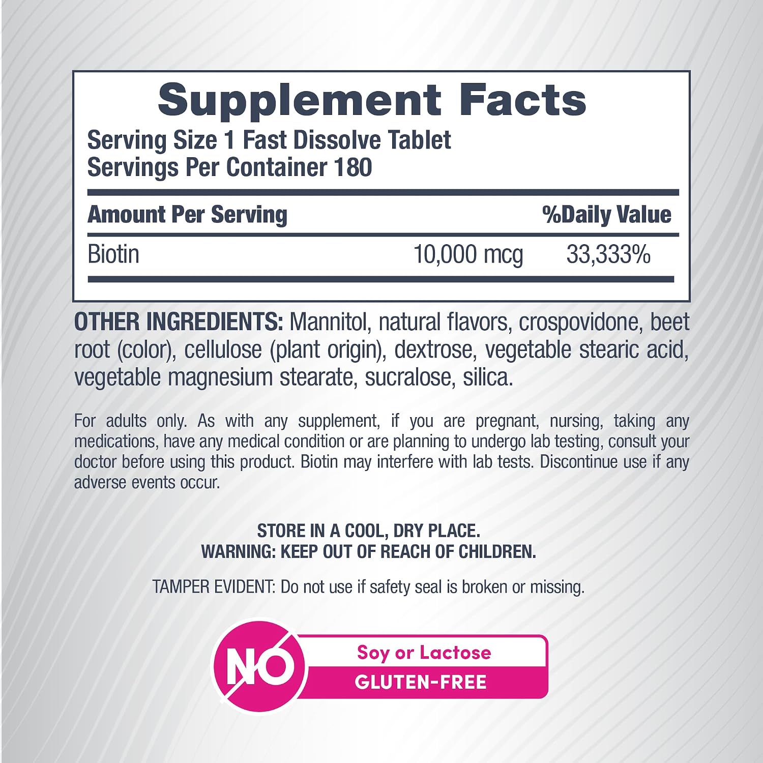 NeoCell Biotin 10000mcg Fast Dissolve Tablets | 180 Count | for Women and Men | Berry Flavour Supplement | Hair, Skin, and Nails - görsel 4
