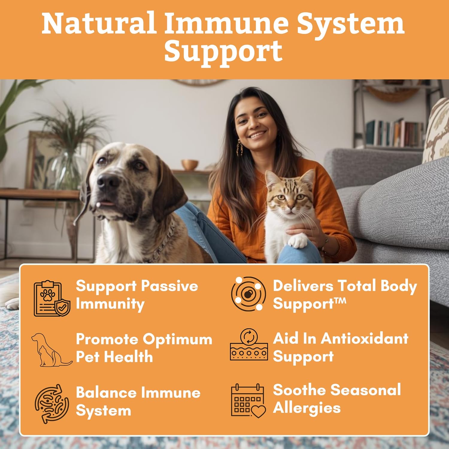 Wholistic Pet Organics Vitamin C Powder for Dogs and Cats – Allergy and Itch Relief, Immune Support – 2 oz (57 g) - görsel 3