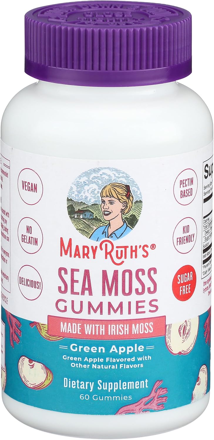 MaryRuth's Organics Sugar Free Irish Sea Moss Gummies for Gut Health and Immune Support, Vegan, Non-GMO, Gluten-free - 60 Count - görsel 4
