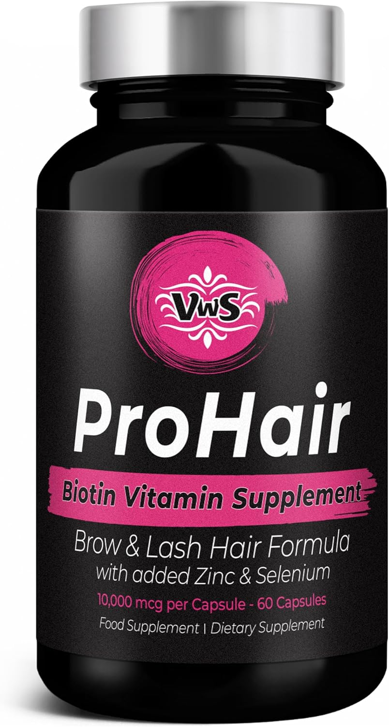 VWS Biotin 10,000 mcg with Zinc & Selenium – Vegan Capsules for Hair, Skin & Nails - görsel 1
