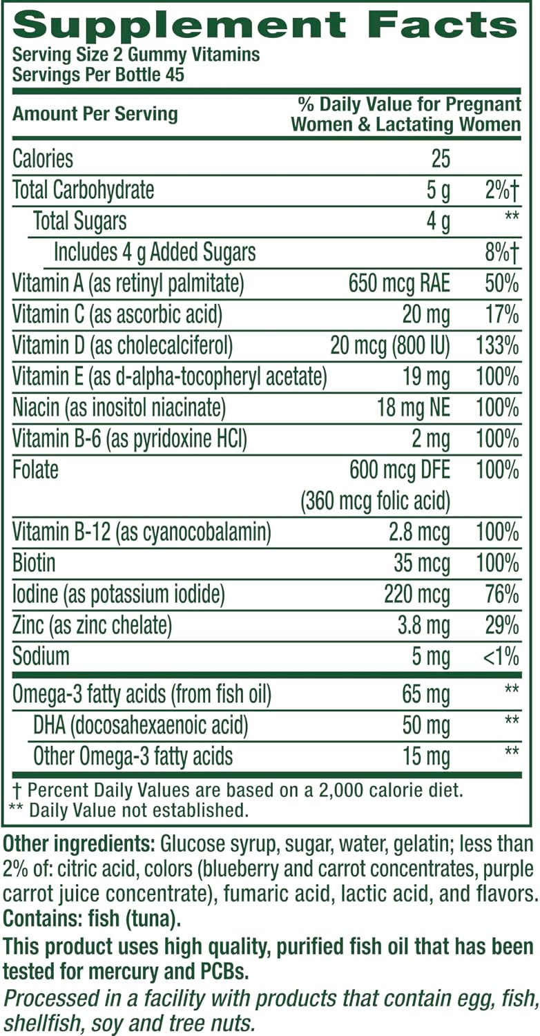 vitafusion PreNatal Gummy Vitamins - Raspberry Lemonade Flavour with Folate and DHA, 90 Count - görsel 2