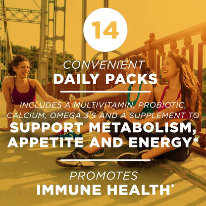 AdvoCare MNS Omni - Daily Multivitamin Food Supplement with Probiotics & Omega-3, 14 Strip Packs