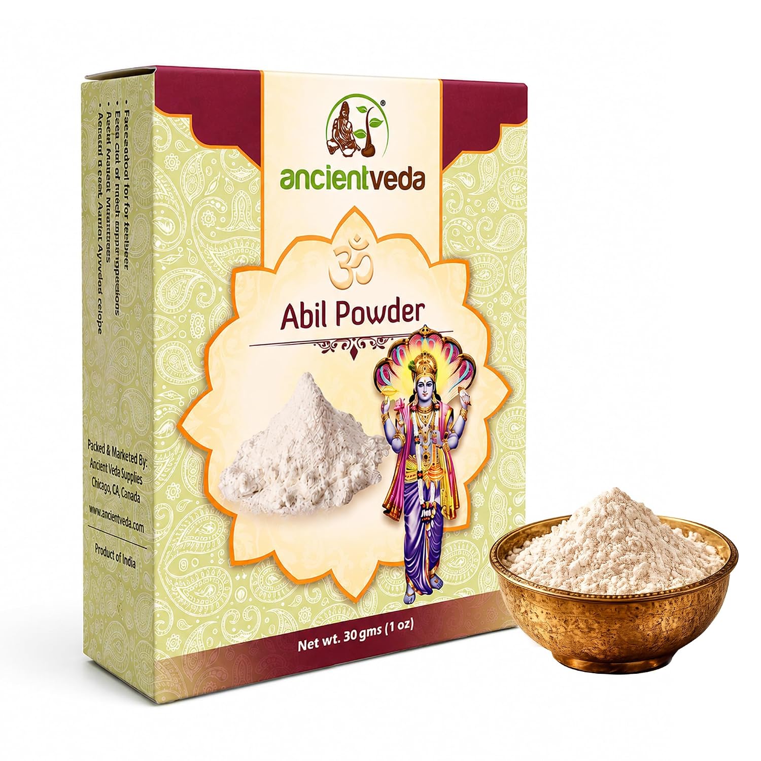 ANCIENT VEDA Puja Essentials – Abil Powder (3 Packs) - görsel 1