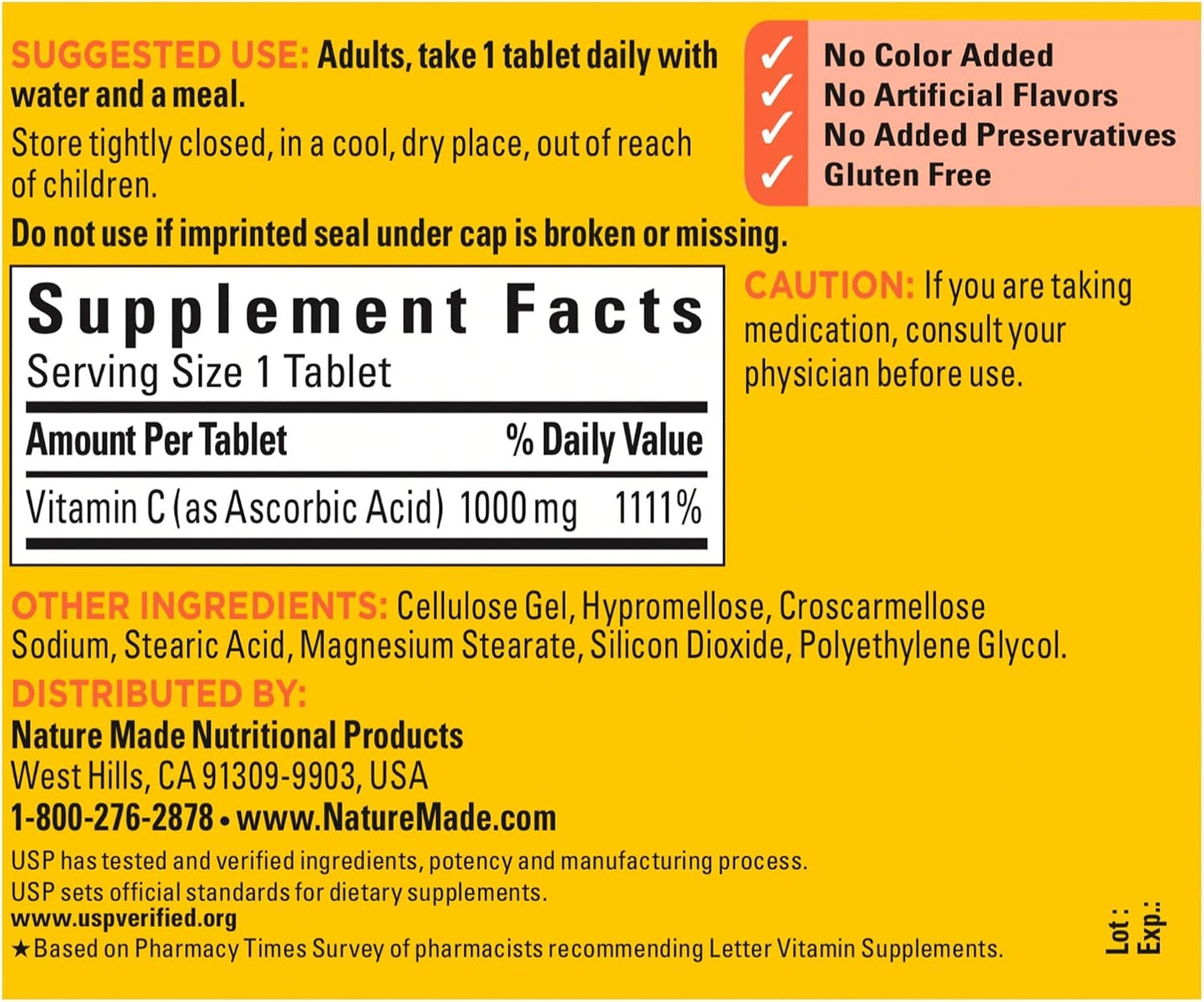 Nature Made Vitamin C 1000 mg Tablets, 300 Tablets (Pack of 3) - görsel 2