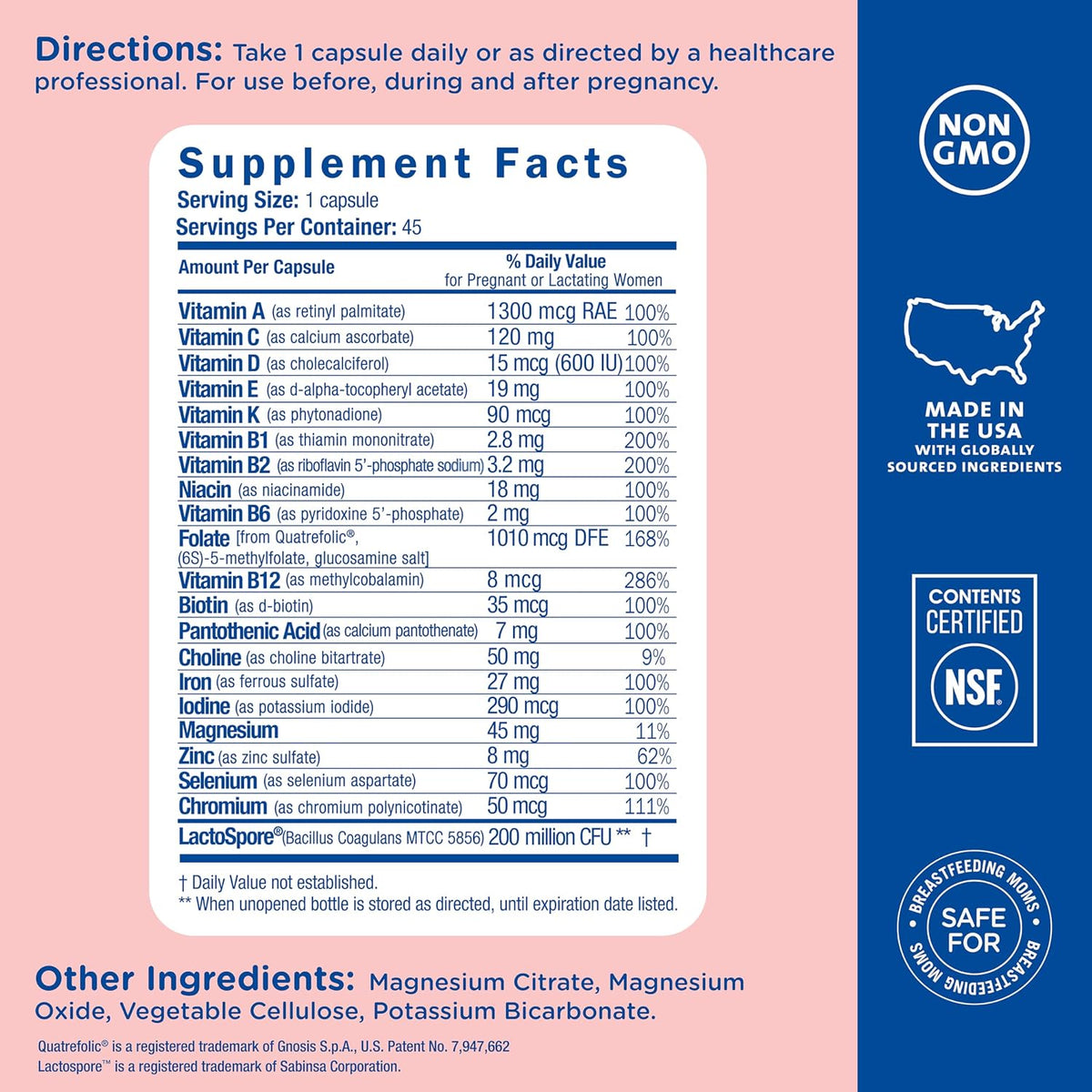 Mommy's Bliss Prenatal Multivitamin with Iron and Folic Acid – Vegan, Gluten-Free, 45 Servings - görsel 5
