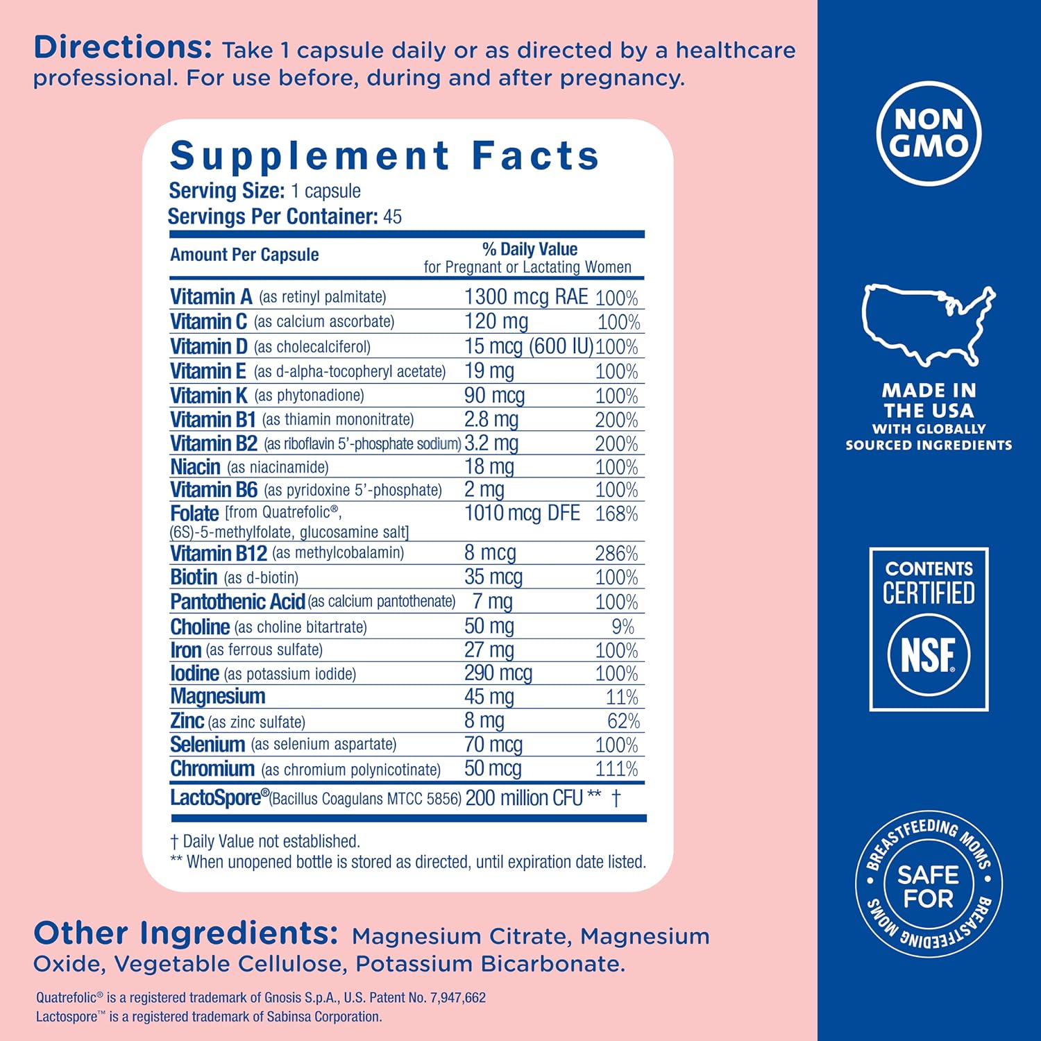 Mommy's Bliss Prenatal Multivitamin with Iron and Folic Acid – Vegan, Gluten-Free, 45 Servings - görsel 5