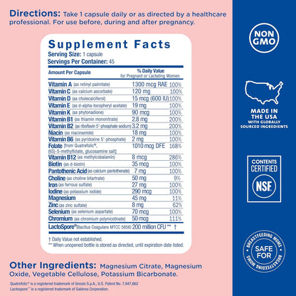 Mommy's Bliss Prenatal Multivitamin with Iron and Folic Acid – Vegan, Gluten-Free, 45 Servings