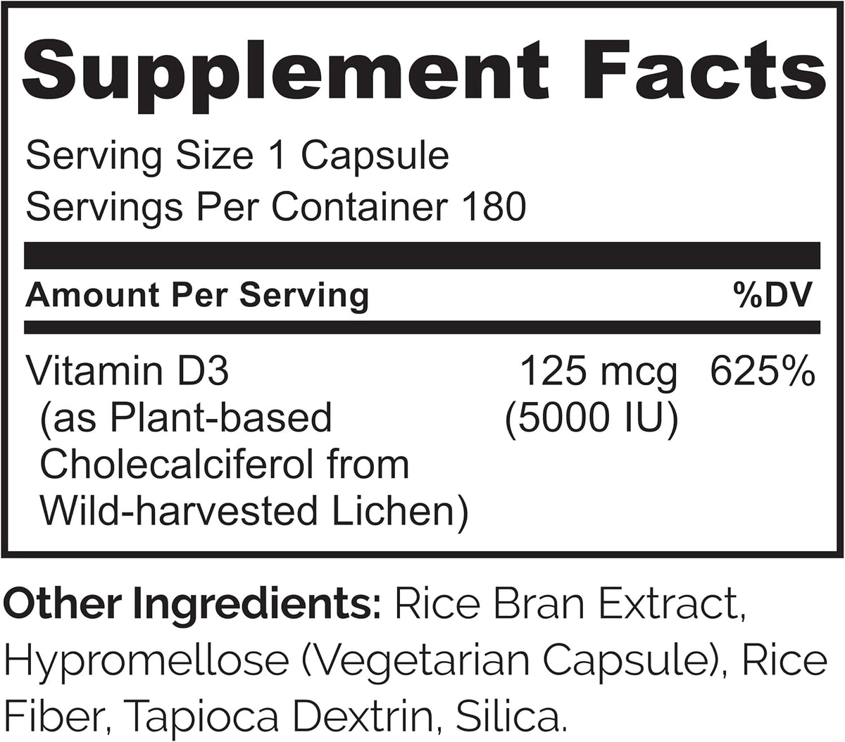 NATURELO Vitamin D - 5000 IU - Plant Based from Lichen - Natural D3 Supplement - Vegan - Non-GMO - Gluten-free - 180 Capsules - görsel 9