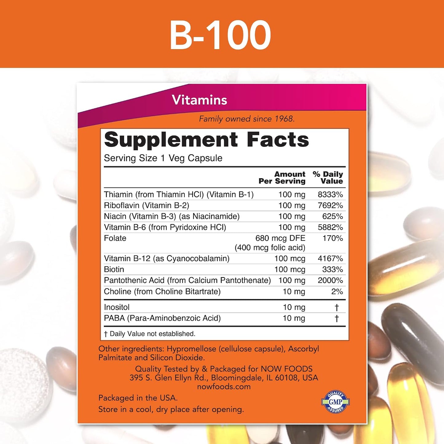 Now Foods B-100 - High Potency B-Complex, 100 Capsules (2-Pack) - görsel 2