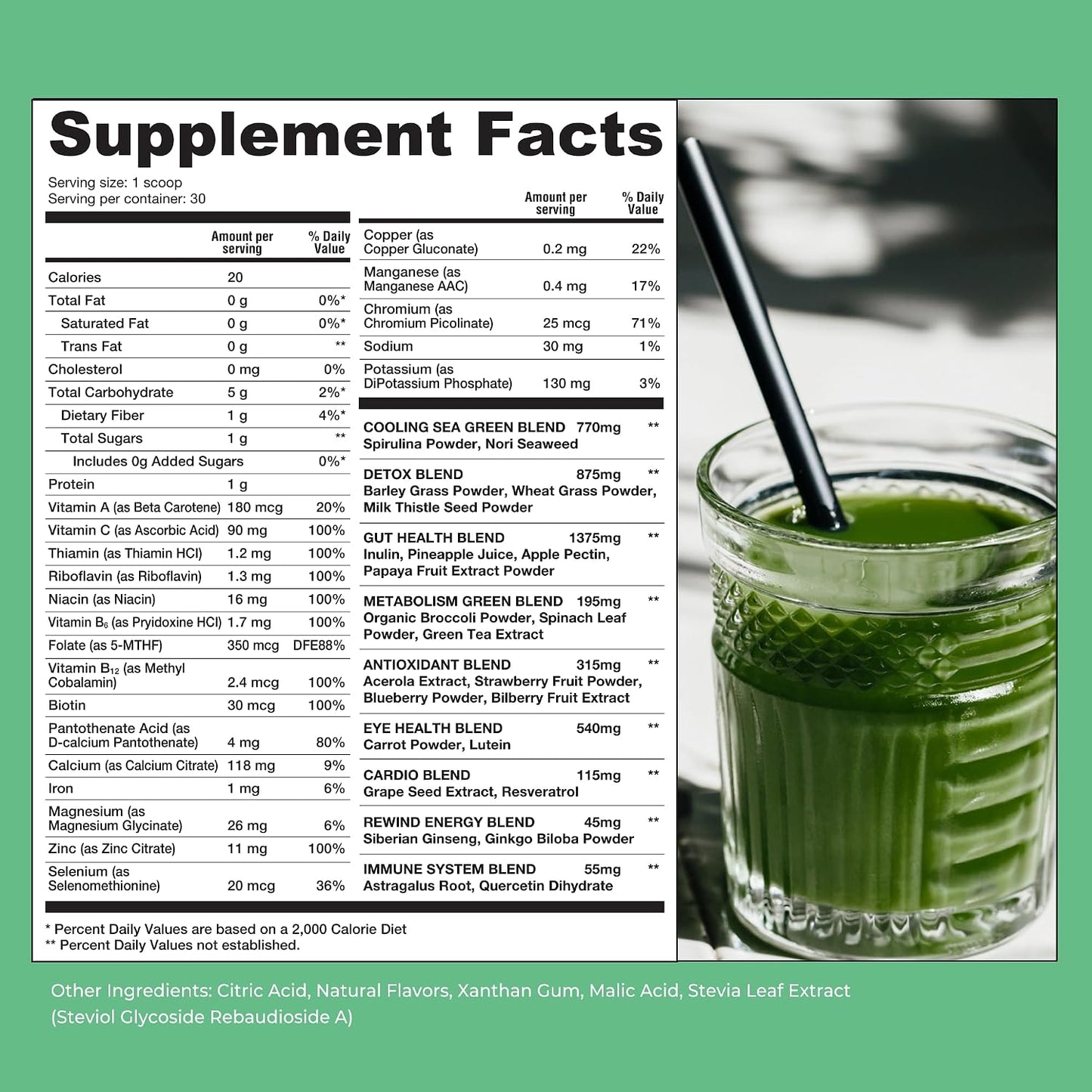 Rewind Best Tasting Super Greens Powder – Pineapple Flavour - görsel 2