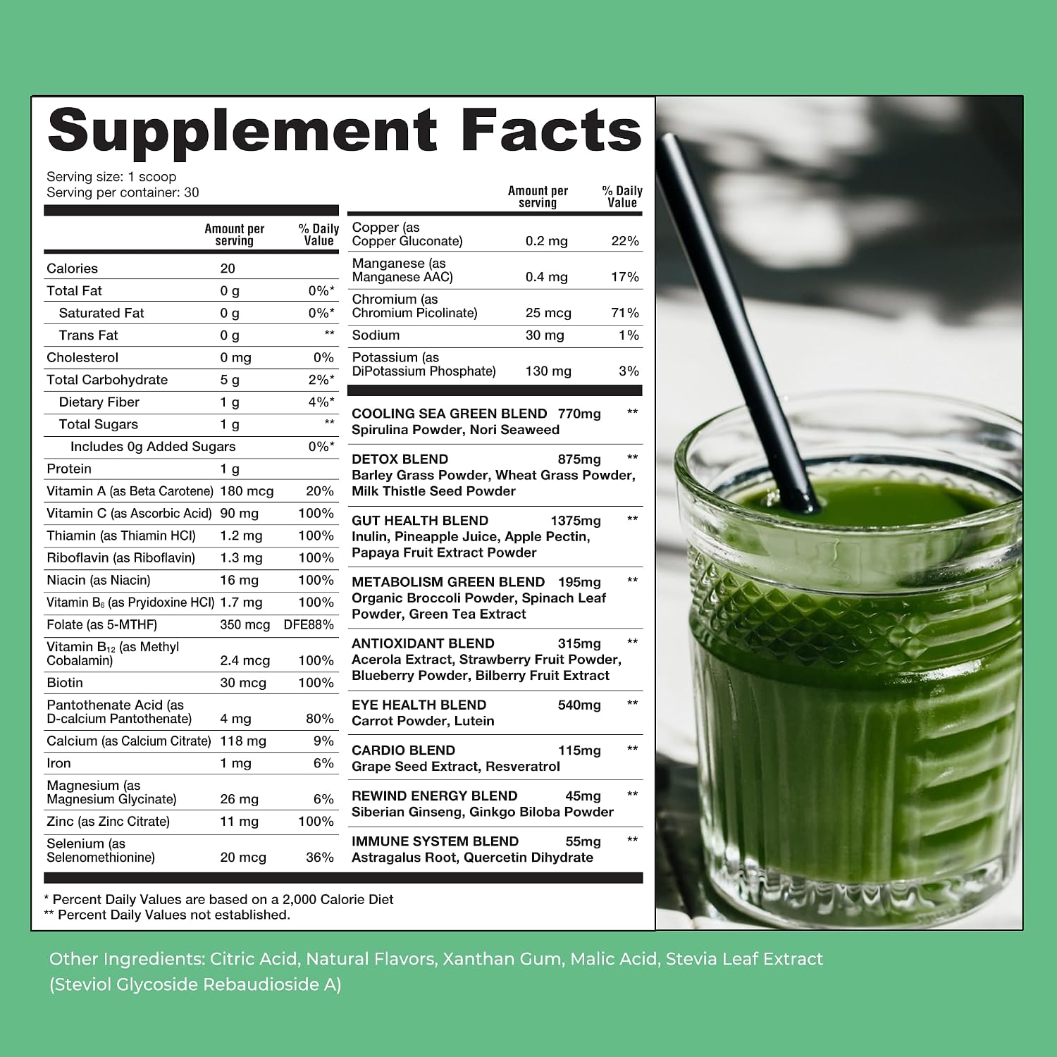 Rewind Best Tasting Super Greens Powder – Pineapple Flavour - görsel 2