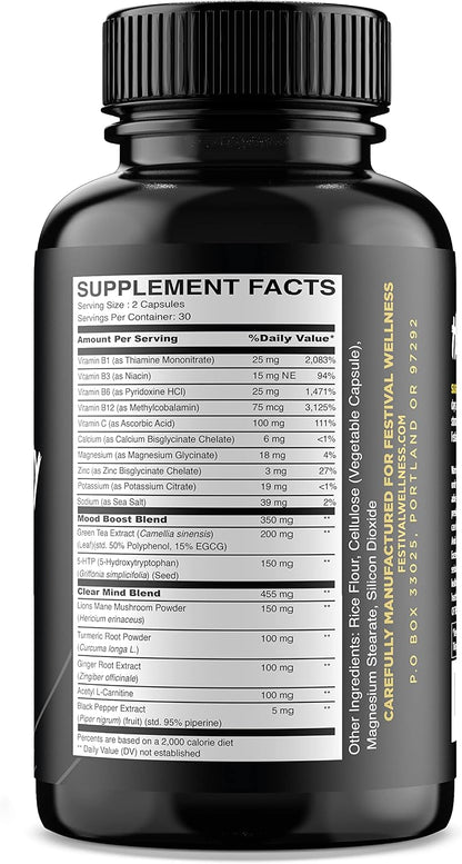 Harmony Festival Recovery: Post-Festival Supplement with 5-HTP and B-Vitamins