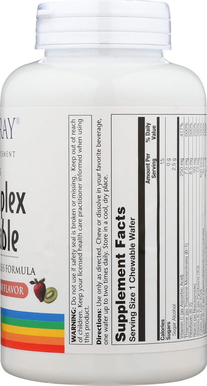 Solaray High Potency B-Complex Chewable, Natural Strawberry Flavour, 50 Chewables