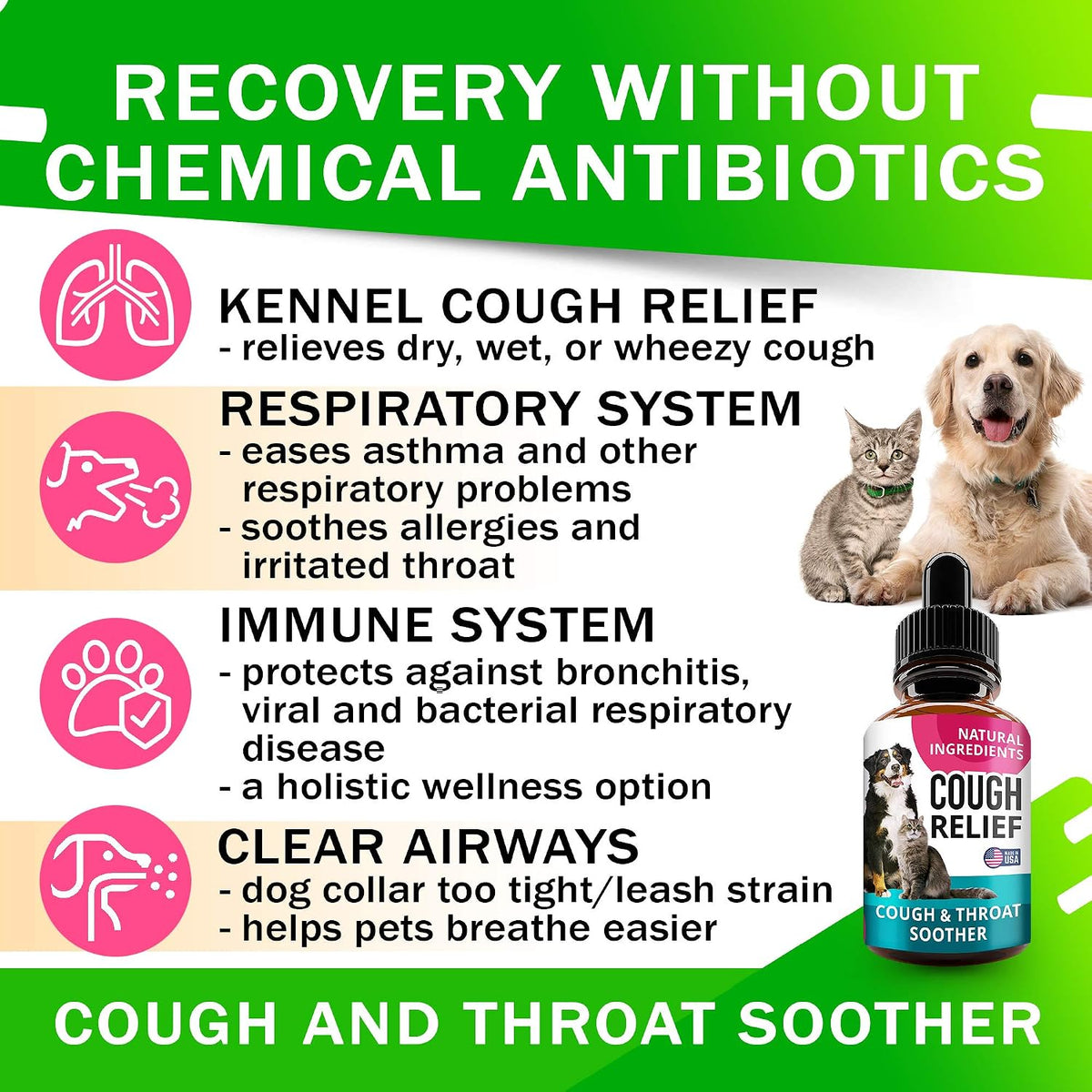 FurFinds Kennel Cough Drops for Dogs and Cats - 60 ml Liquid Herbal Supplement - görsel 2