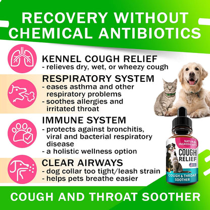 FurFinds Kennel Cough Drops for Dogs and Cats - 60 ml Liquid Herbal Supplement