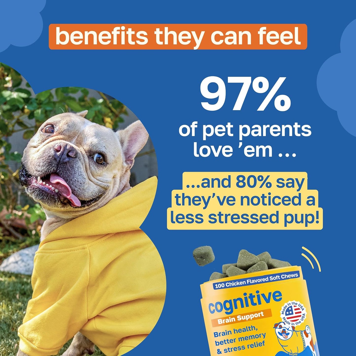 Happy Paws Cognitive Taurine Supplement for Dogs - Soft Chews with Spirulina, CoQ10 & B Vitamins - görsel 4