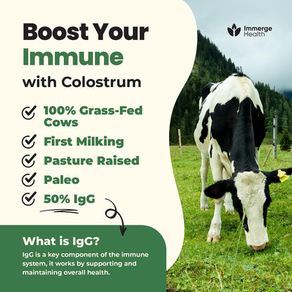 Immerge Health Super Colostrum Powder – First Milking, Unflavoured, 60 Servings