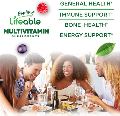 Lifeable Sugar-Free Multivitamin Gummies for Men with Iron – 90 Count