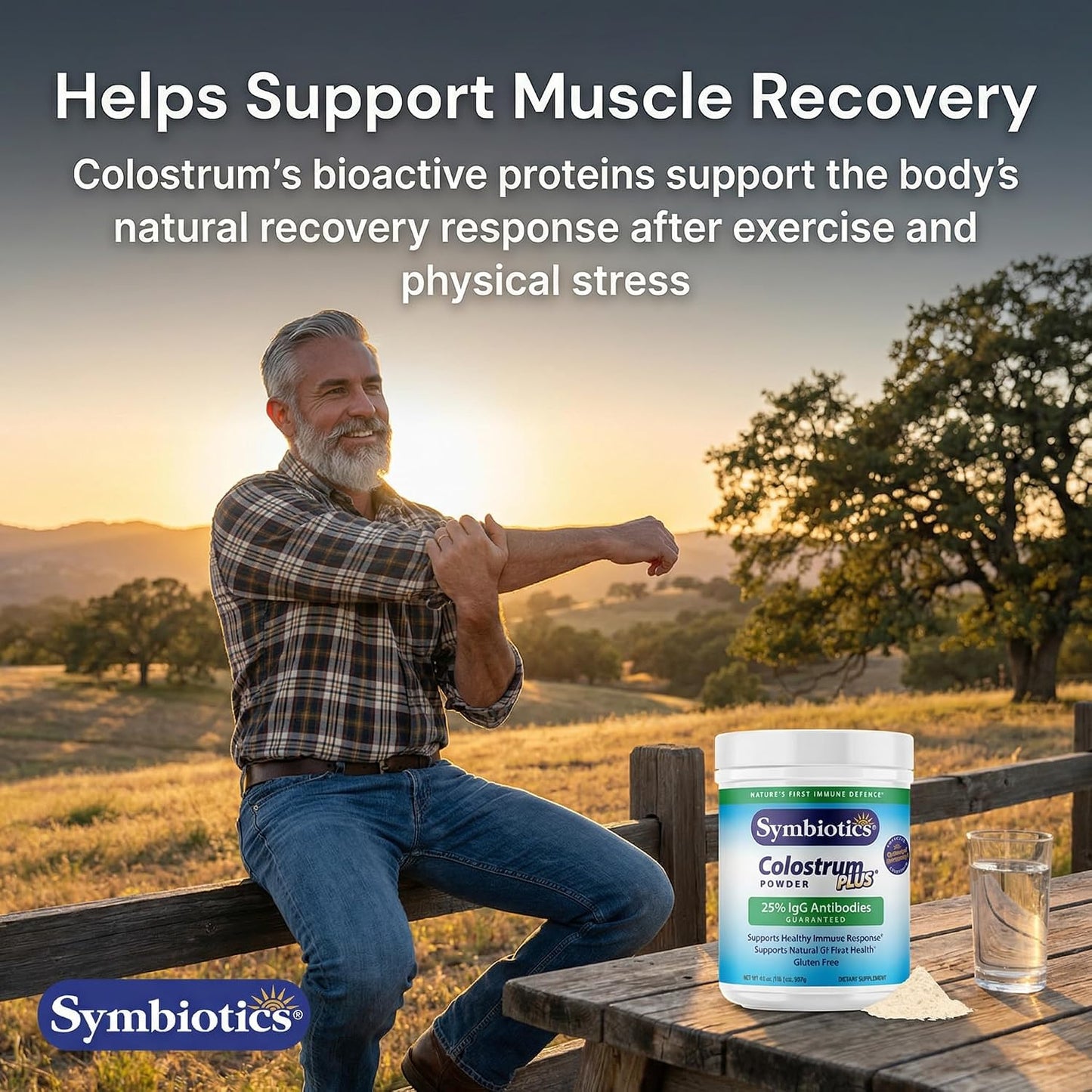 Symbiotics Colostrum Plus Powder - Immune & Muscle Recovery Support with 25% IgG Immunoglobulins, Unflavoured, Gluten Free (6.3 oz) - görsel 5