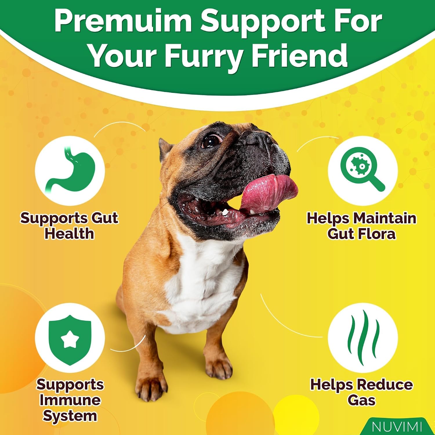 NUVIMI Probiotics for Dogs - 120 Chicken Flavour Tablets with Prebiotics - görsel 3